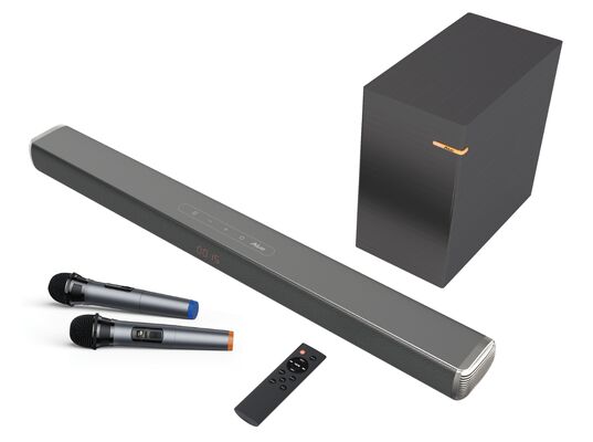 Ein guter Preis. Professionelle Karaoke-Soundbar für Heimkino, 12 Zoll Familien-Tanz-Karaoke-Lautsprecher mit kabellosem Mikrofon Online